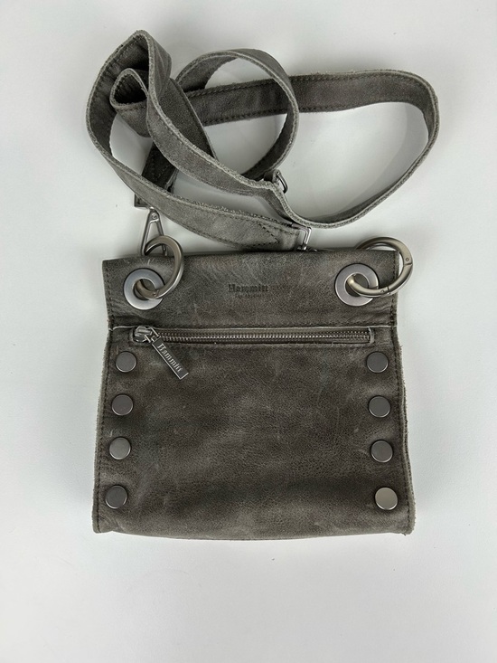 Hammitt Handbags - HAMMITT TONY SMALL CROSSBODY BAG PEWTER LEATHER/BRUSHED SILVER